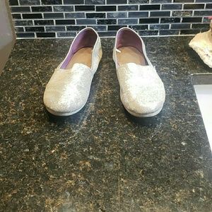 SUPER cute silver sequin flats